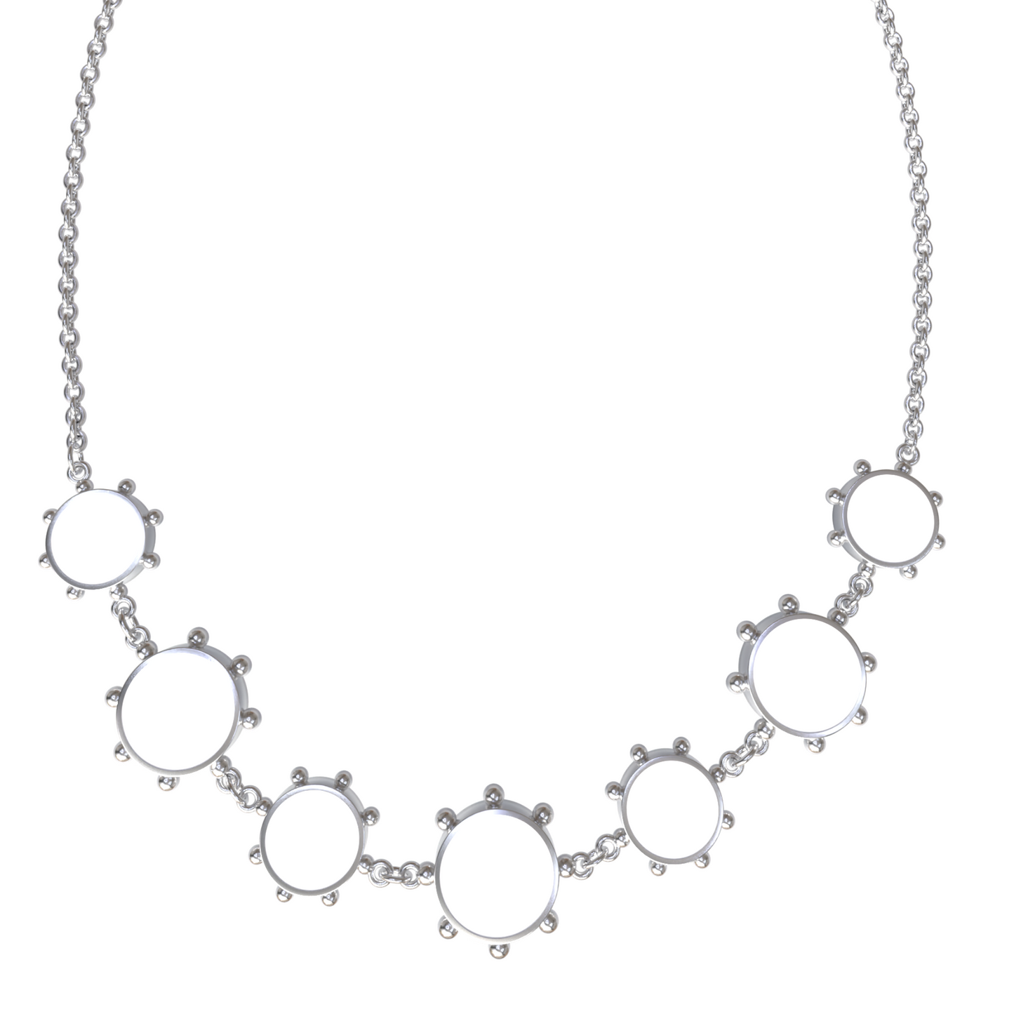 Orbit Reversible Alternating 7 Motif Necklace | Sterling Silver