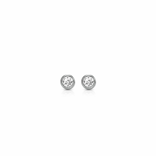 Orbit Bezel Stud Diamond Earrings | 14K Gold 14K White Gold 0.20 carat total weight {{ catogery }} {{ Collections }}