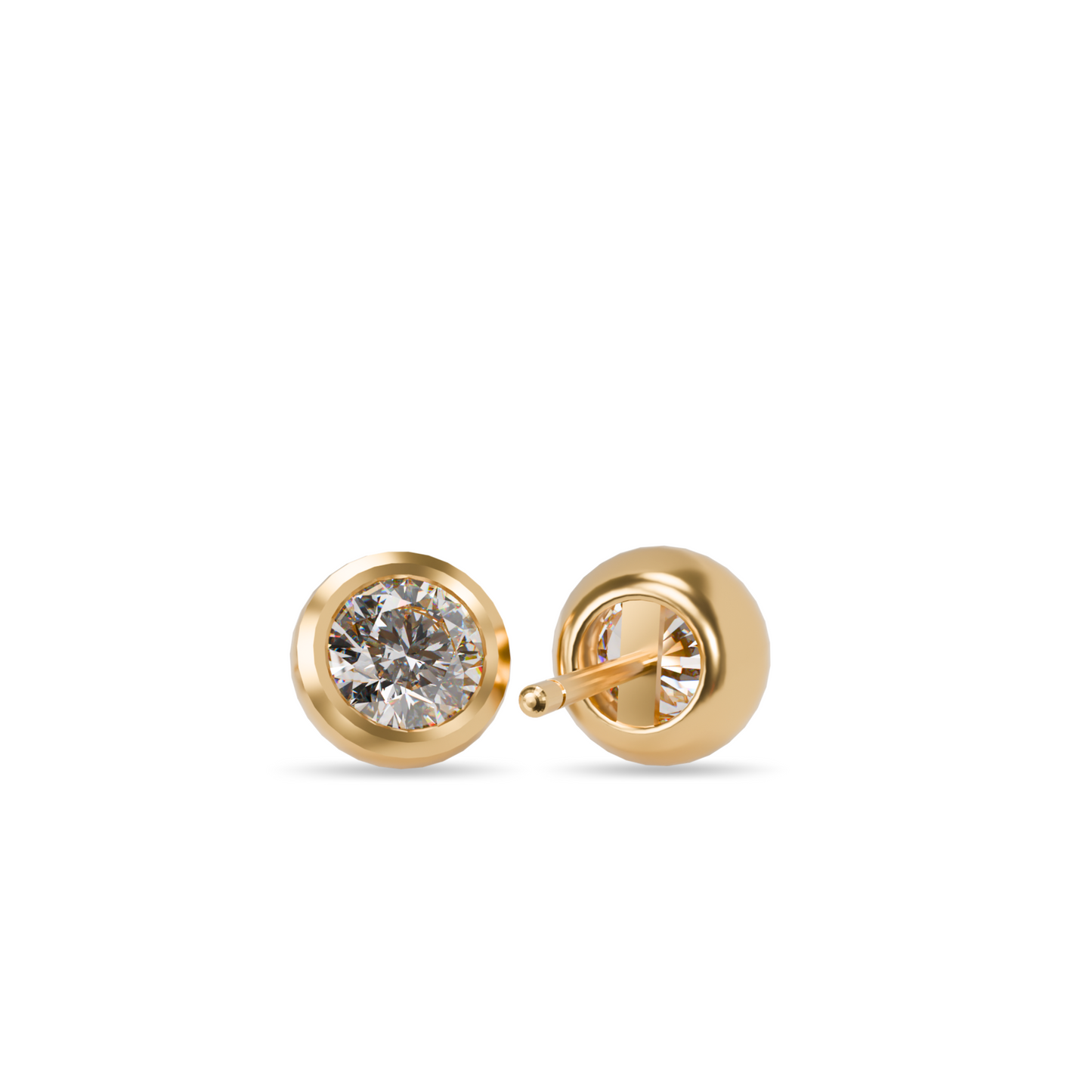 Custom Order | Bezel Set Diamond Stud Earrings