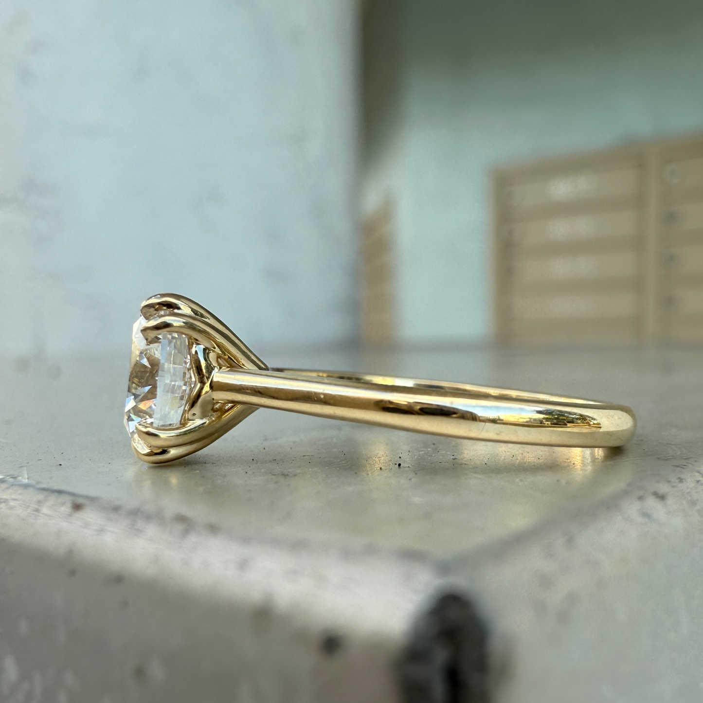 Custom Order | Cathedral Double Prong Solitaire Engagement Ring