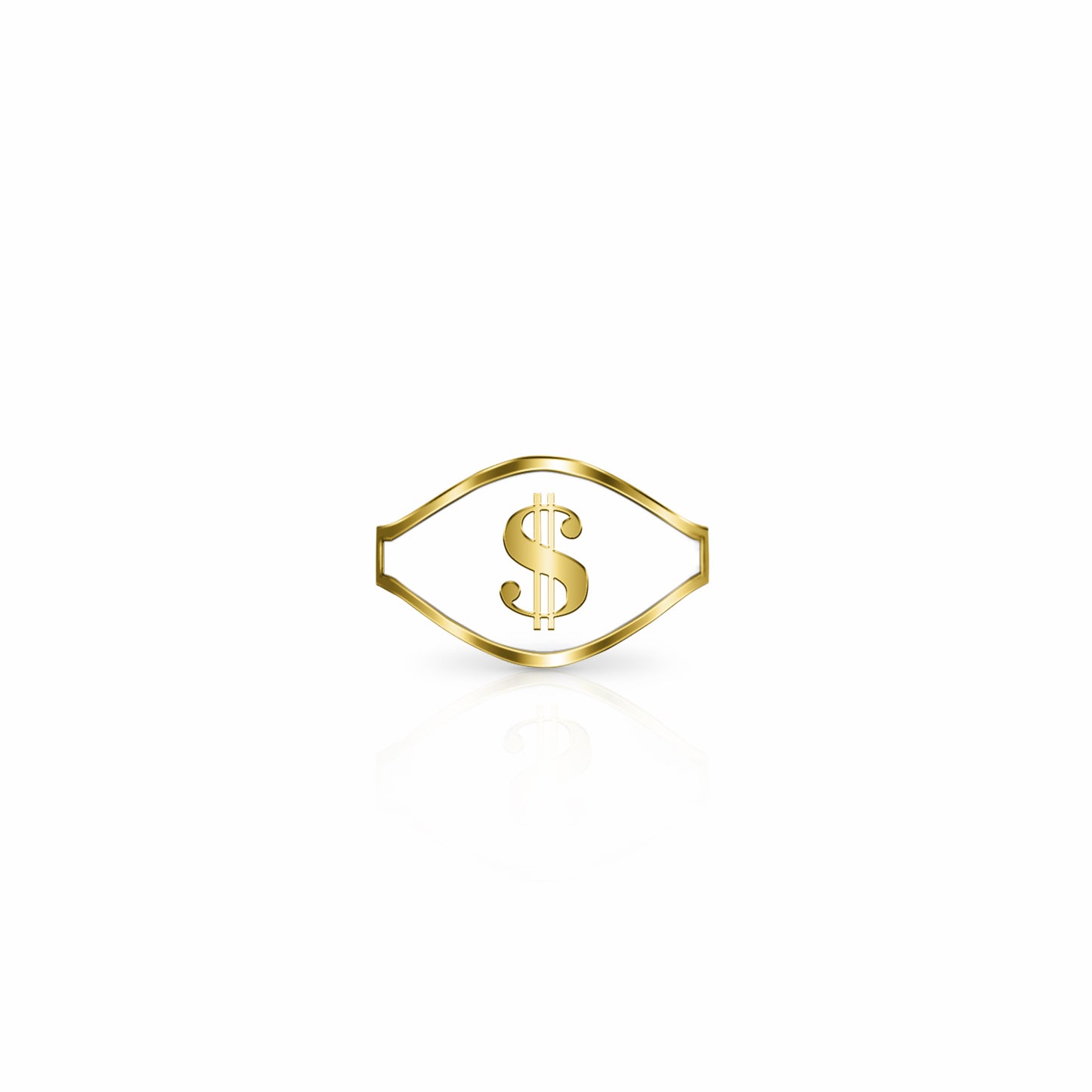 Cigar Band Symbol Ring, dollar sign | 14K Gold