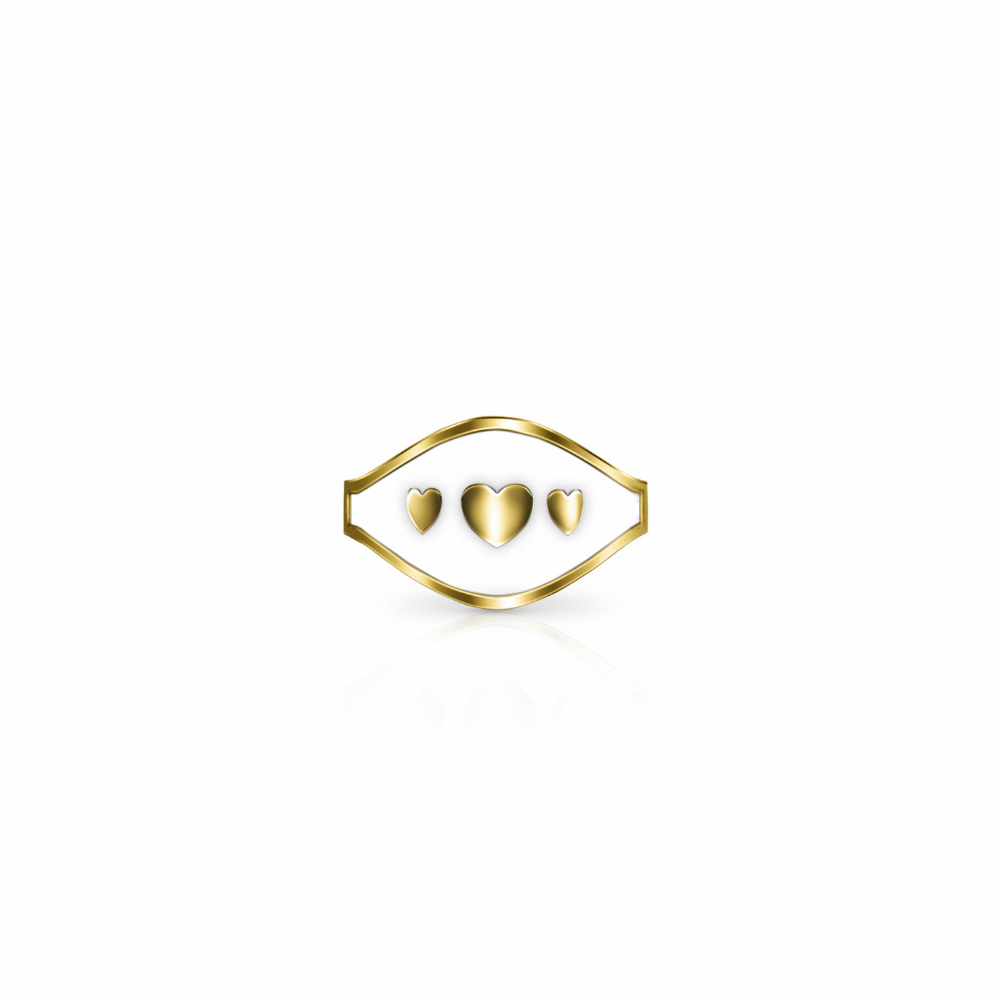 Cigar Band Symbol Ring, hearts | 14K Gold