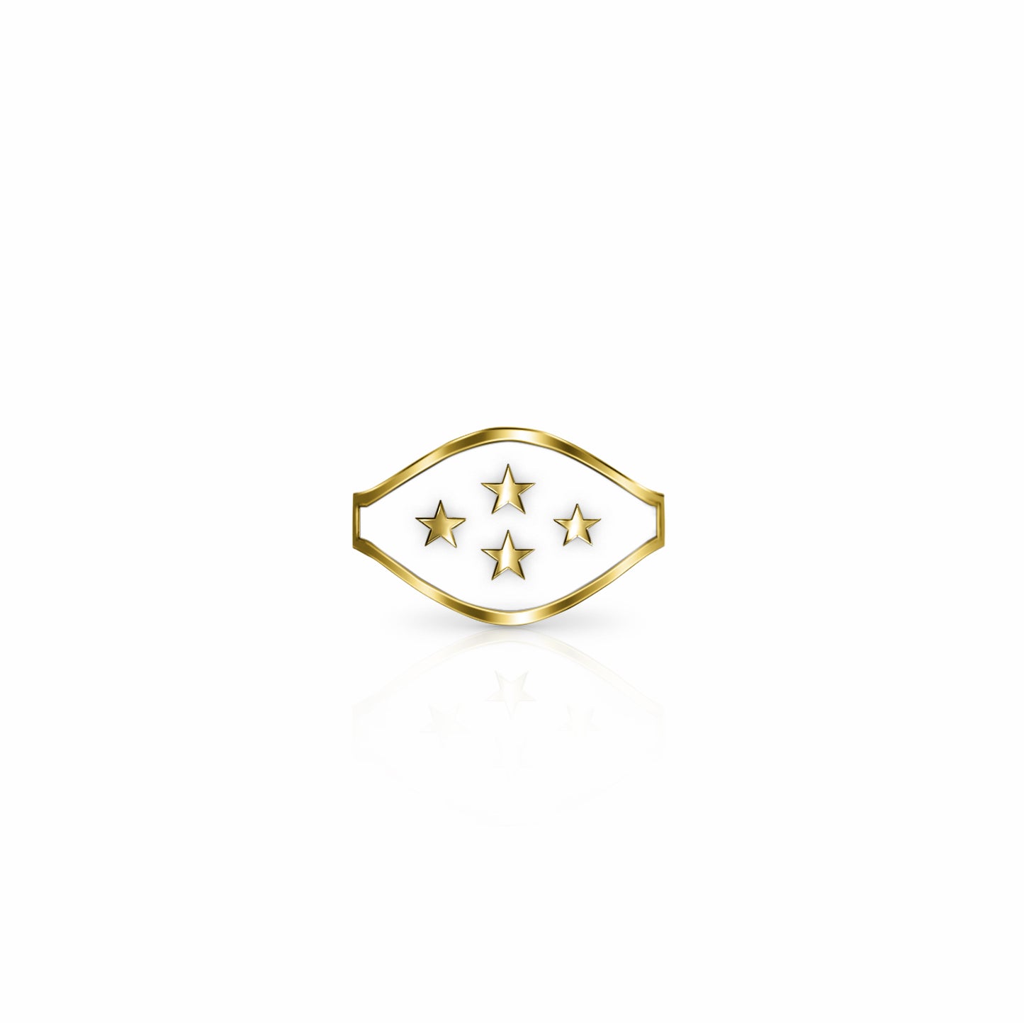 Cigar Band Symbol Ring, stars | 14K Gold