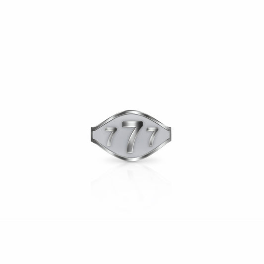 Cigar Band Symbol Ring, lucky 7's | Sterling Silver Steel Gray Ring {{ catogery }} {{ Collections }}