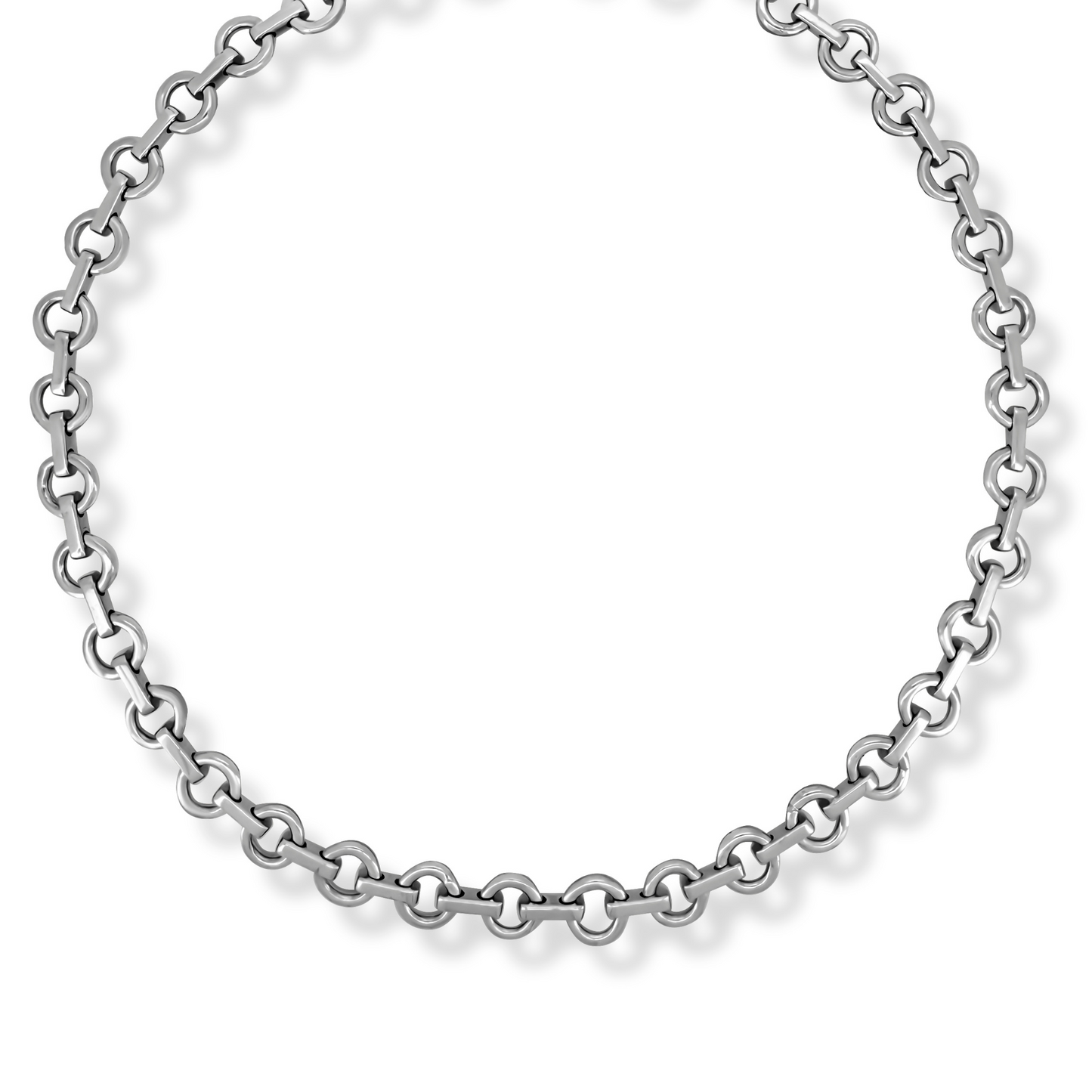 Handmade Circle Bar Link Chain | Sterling Silver