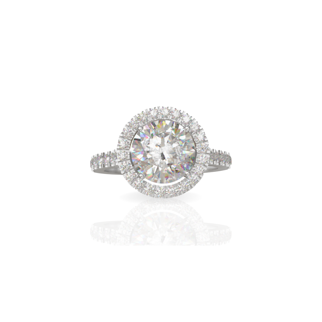 Custom Order | Classic Halo Diamond Engagement Ring