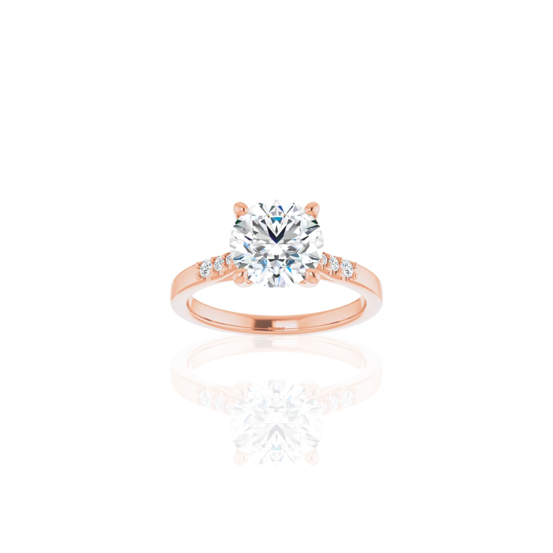Cathedral | 4 Prong | Tapered Diamond Engagement Ring