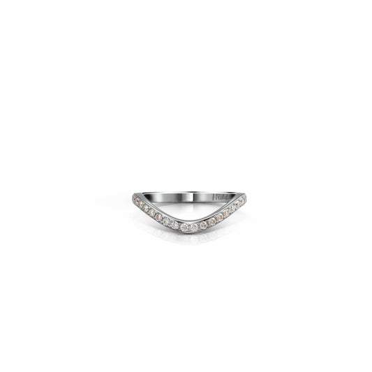 Cigar Diamond Shadow Band | Sterling Silver Ring {{ catogery }} {{ Collections }}