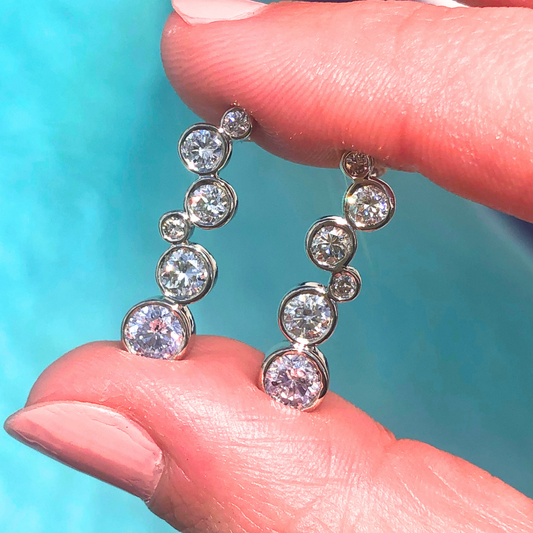 Custom Order | Lab Diamond Bubble Drop Earrings