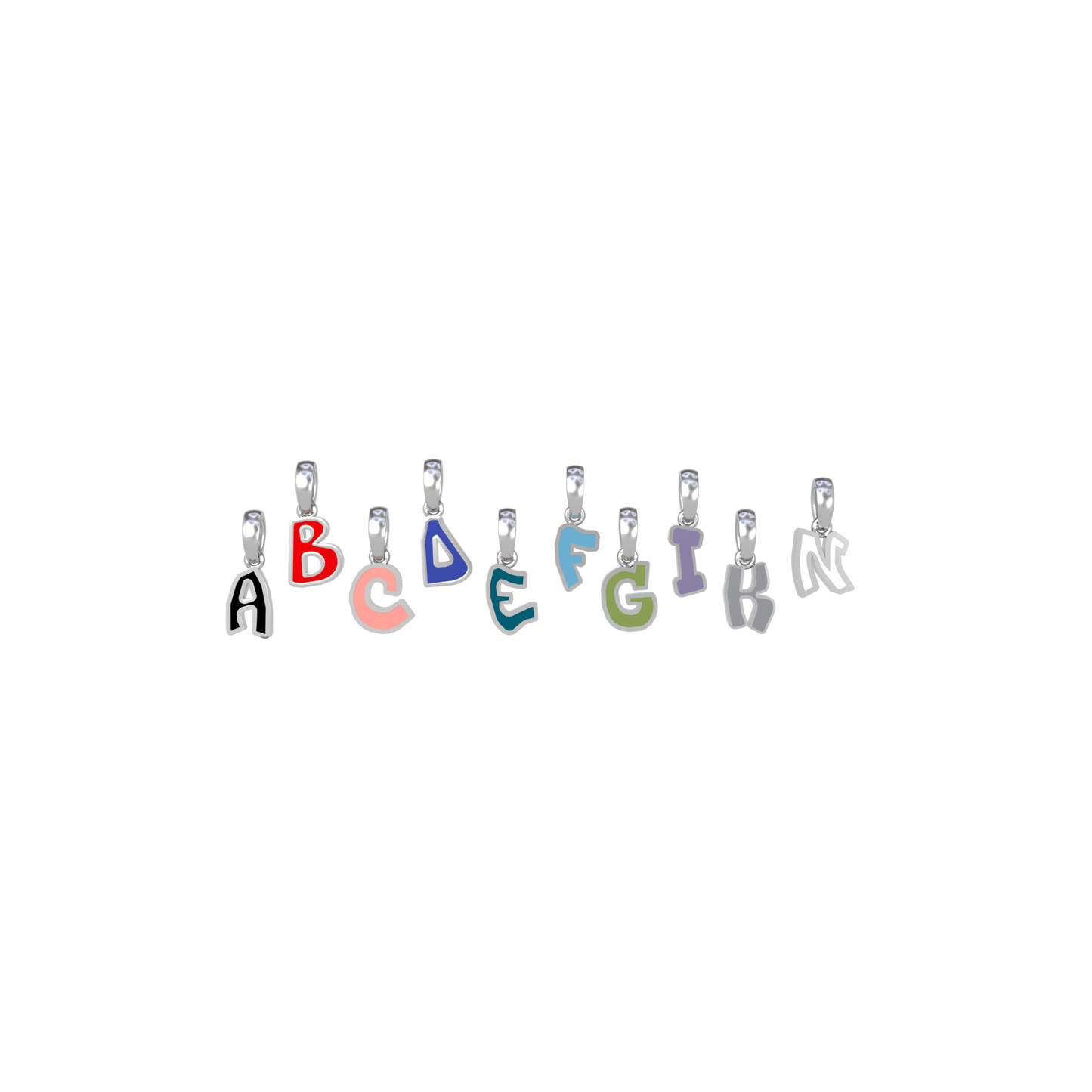 Mini Graffiti Initial Pendant | Sterling Silver