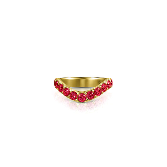 Cigar Gemstone Shadow Band, large | 14K Gold 18K Yellow Gold Lab Grown Ruby Ring {{ catogery }} {{ Collections }}