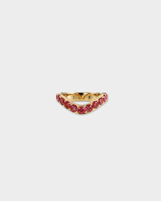 Cigar Gemstone Shadow Band, large | 14K Gold