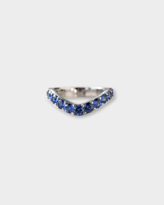 Cigar Gemstone Shadow Band, large | Sterling Silver