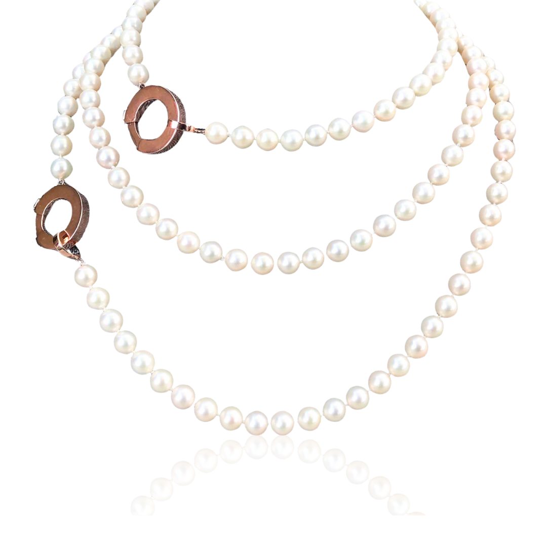 Custom Order | Jumbo Clasp Pearl Bead Necklace Set