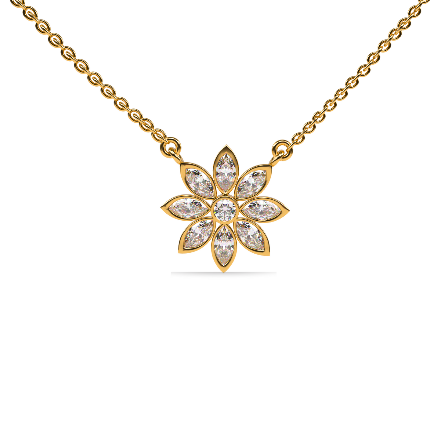 Custom Order | Marquise Diamond Flower Pendant
