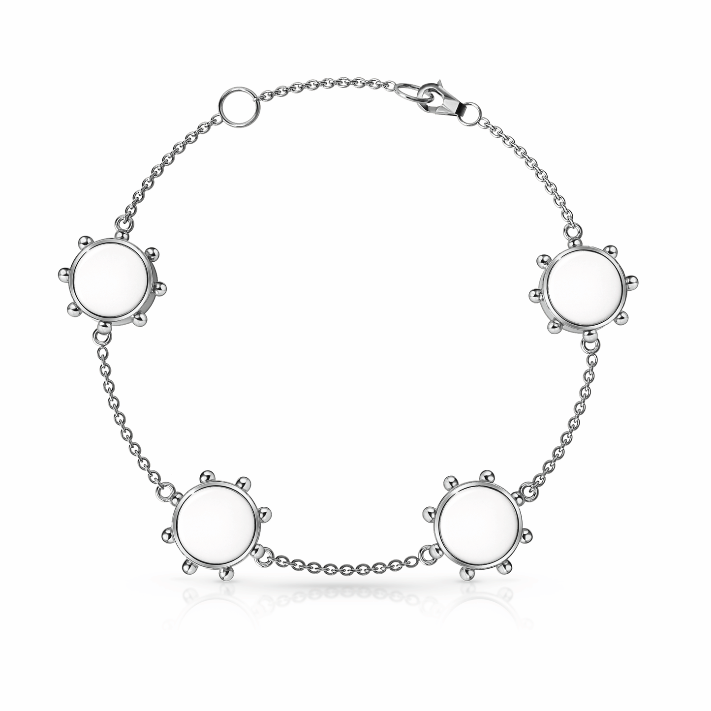 Orbit Bracelet, 4 motif | Sterling Silver White Cloud {{ catogery }} {{ Collections }}