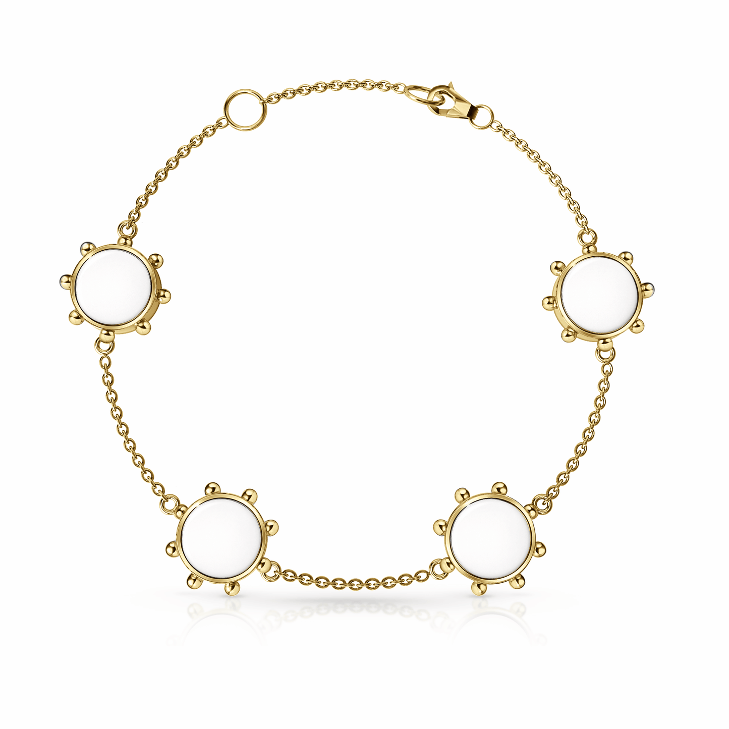 Orbit Bracelet, 4 motif | 14K Gold White Cloud {{ catogery }} {{ Collections }}