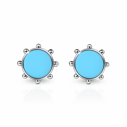 Orbit Stud Earrings | Sterling Silver Sky Blue {{ catogery }} {{ Collections }}
