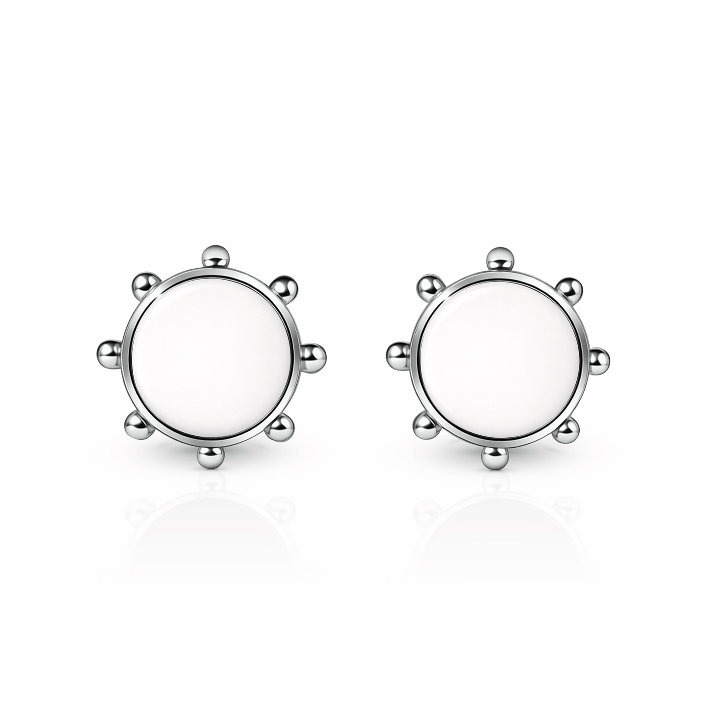 Orbit Stud Earrings | Sterling Silver White Cloud {{ catogery }} {{ Collections }}