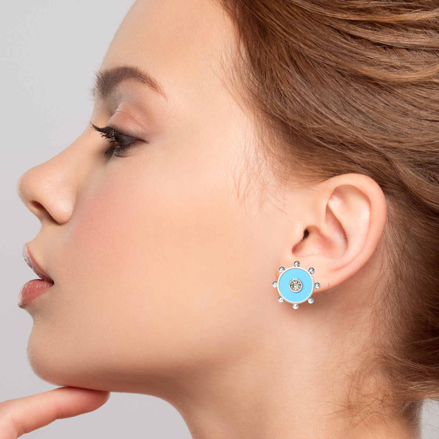 Orbit Lab Grown Diamond Stud Earrings | Sterling Silver