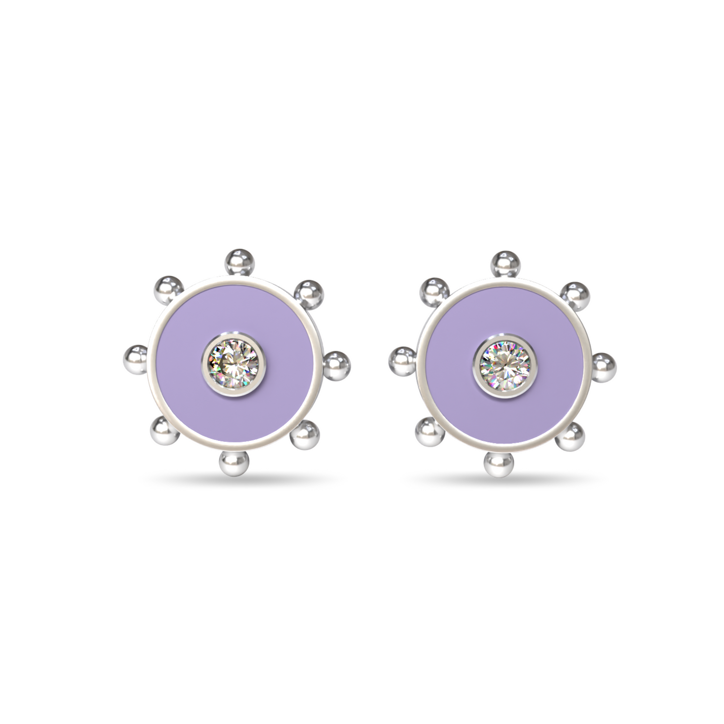 Orbit Lab Grown Diamond Stud Earrings | Sterling Silver