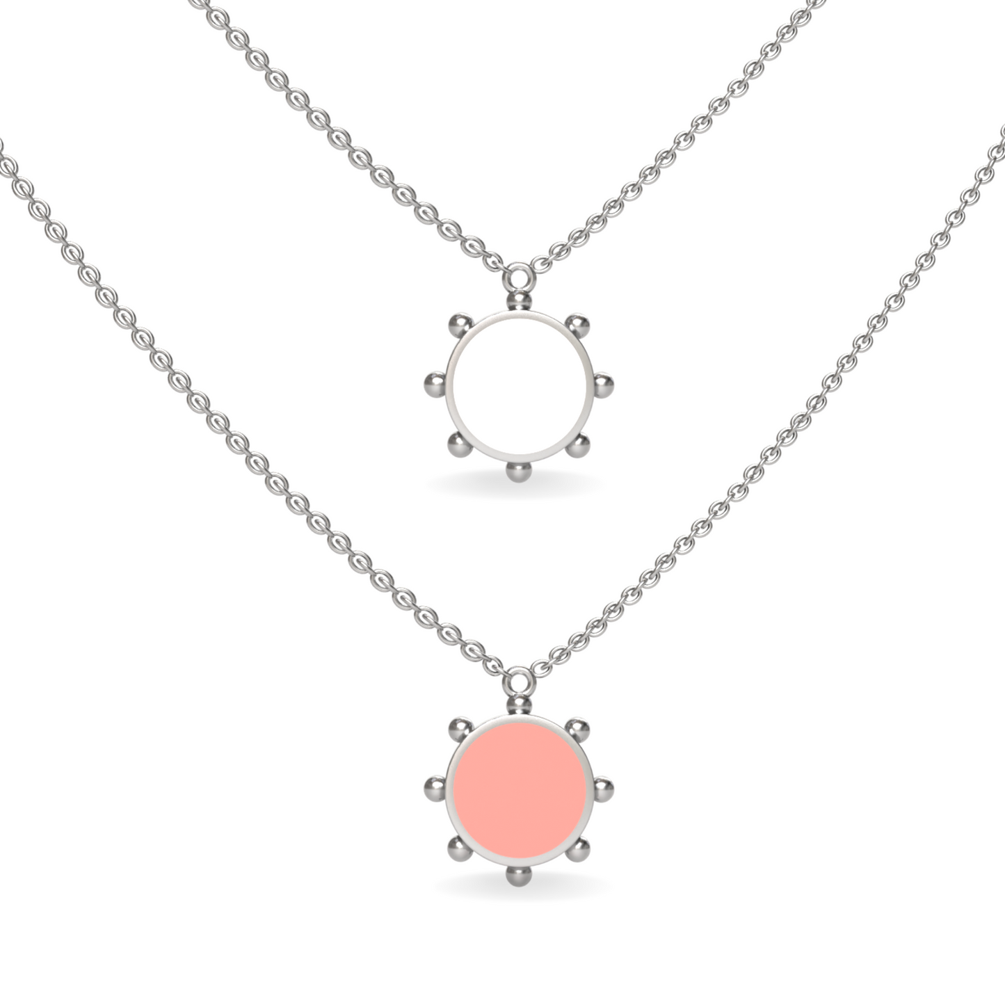 Orbit Single Motif Reversible Necklace in White Cloud | Sterling Silver