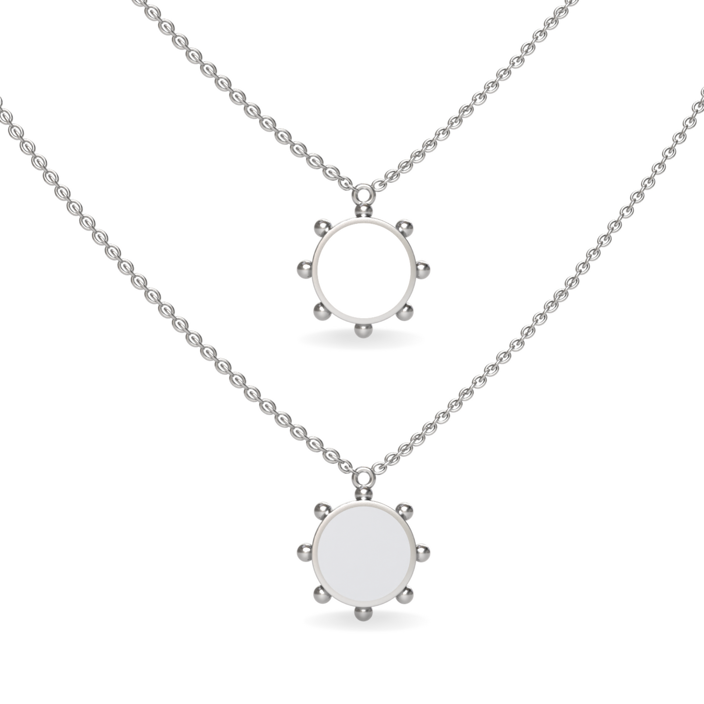 Orbit Single Motif Reversible Necklace in White Cloud | Sterling Silver