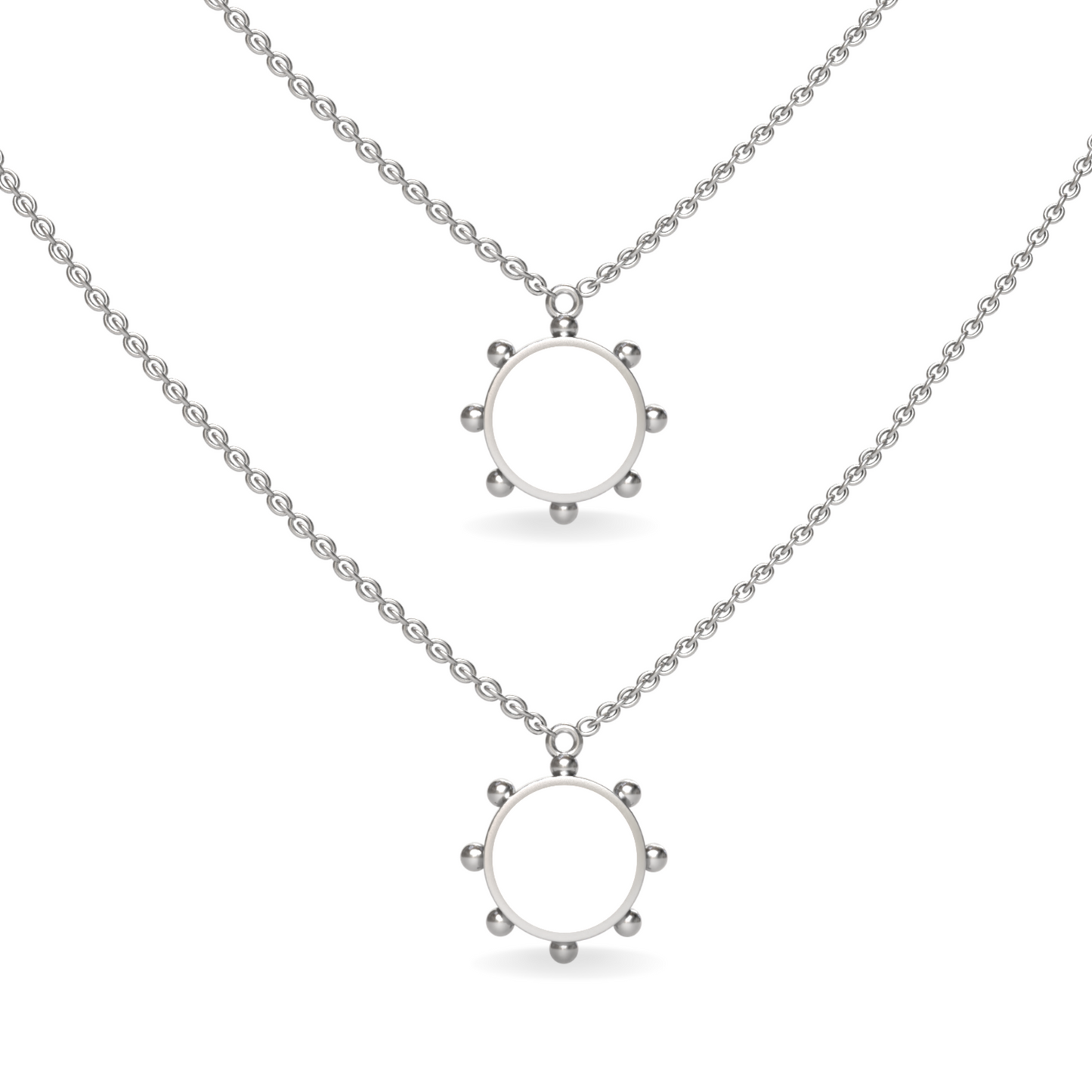 Mini Orbit Single Motif Reversible Necklace | Sterling Silver