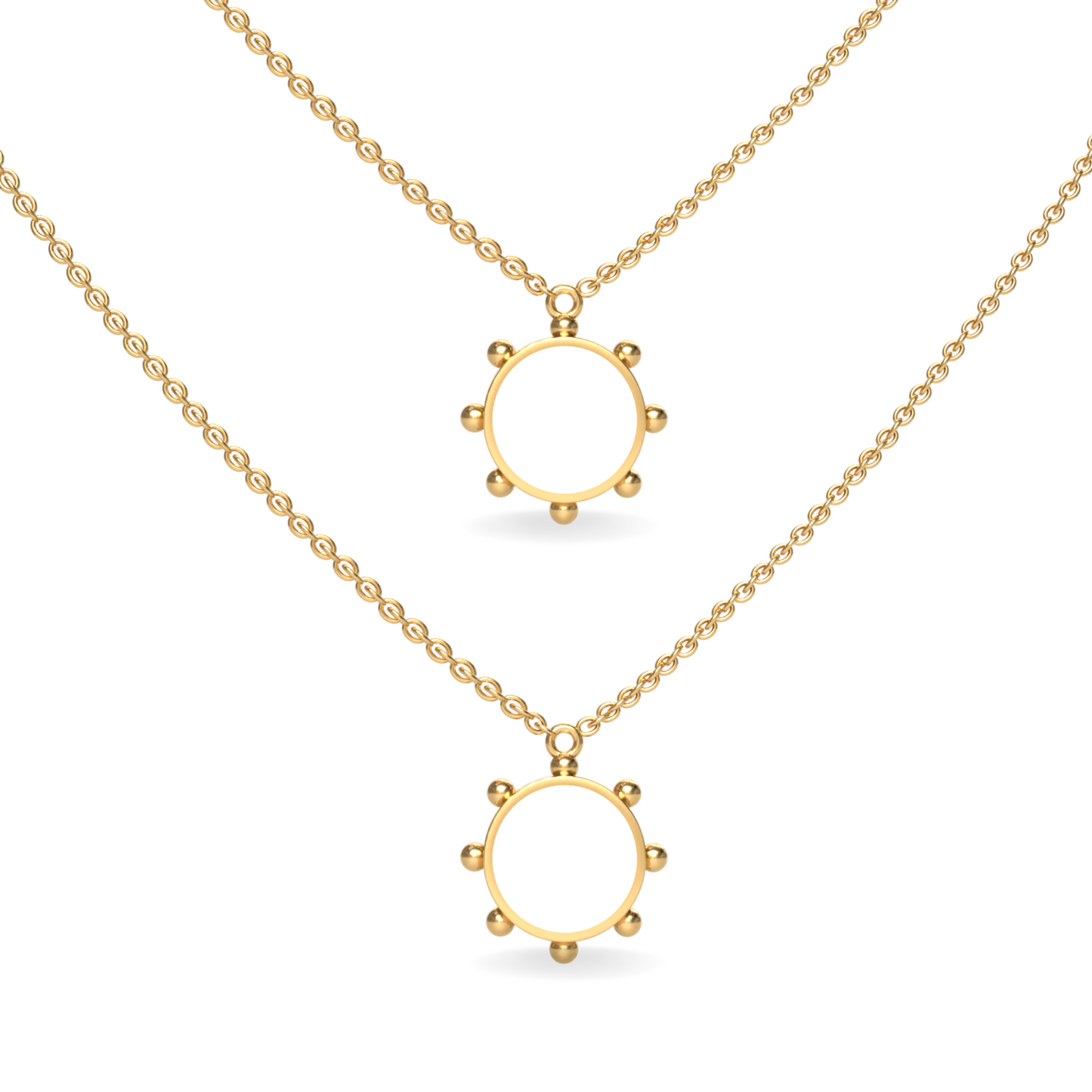 Orbit Single Motif Reversible Necklace in White Cloud | 18K Gold