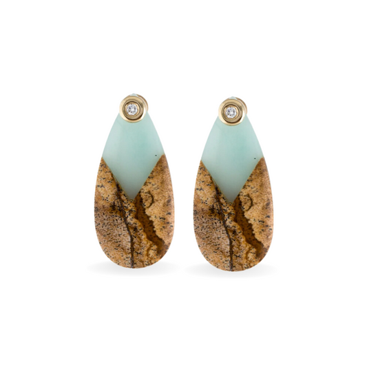 Picture Jasper & Amazonite Earrings