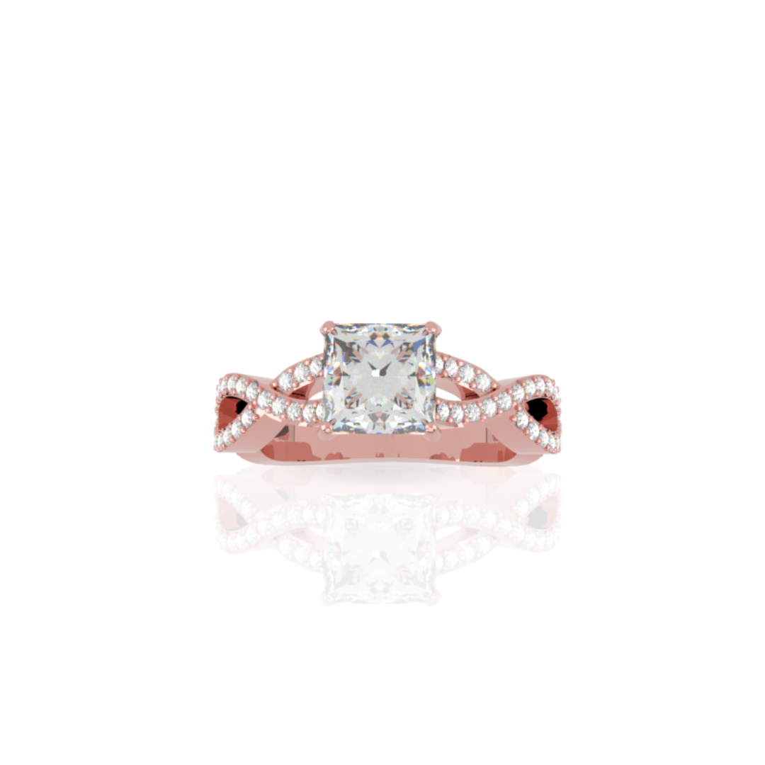 Custom Order | Princess Cut Lab Diamond Infinity Engagement Ring Ring {{ catogery }} {{ Collections }}