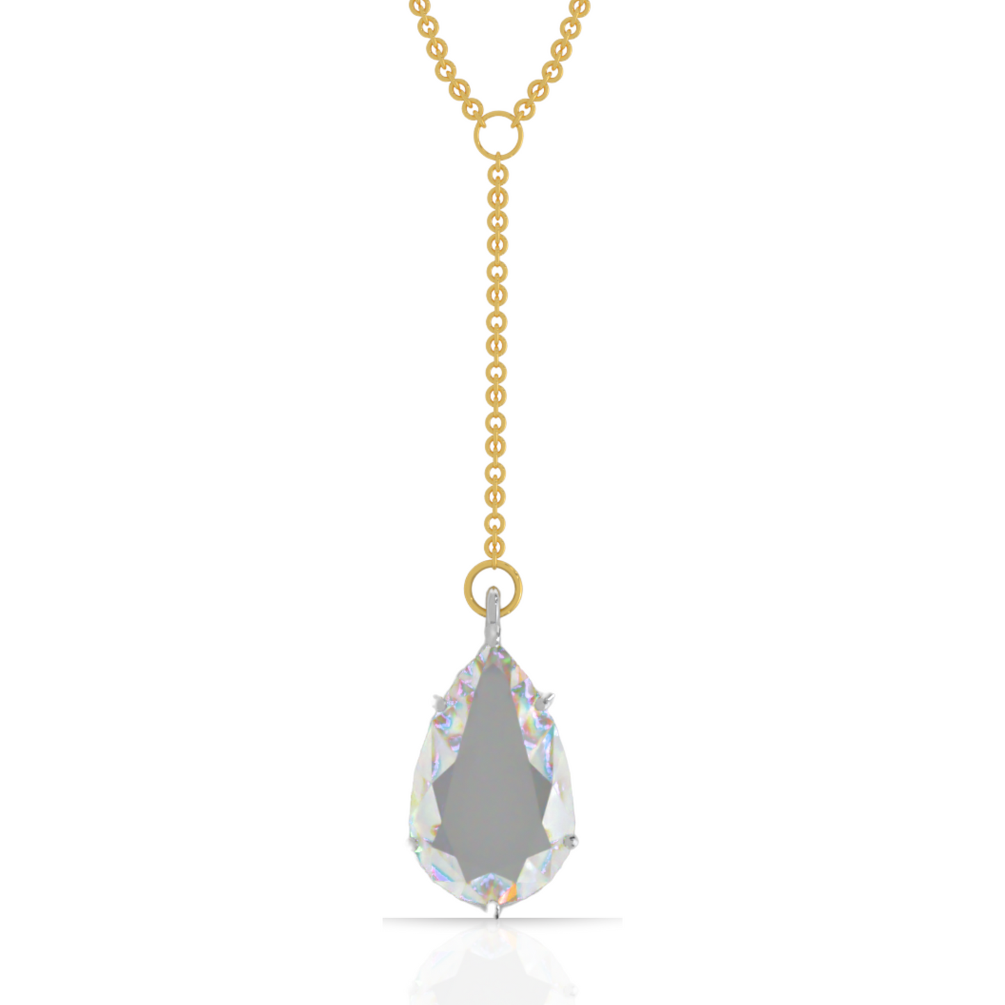 Custom Order | Rose Cut Moissanite Lariat Necklace Necklace {{ catogery }} {{ Collections }}