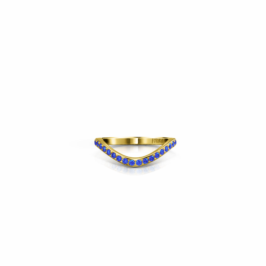 Cigar Gemstone Shadow Band | 14K Gold 14K Yellow Gold Lab Grown Sapphire Ring {{ catogery }} {{ Collections }}