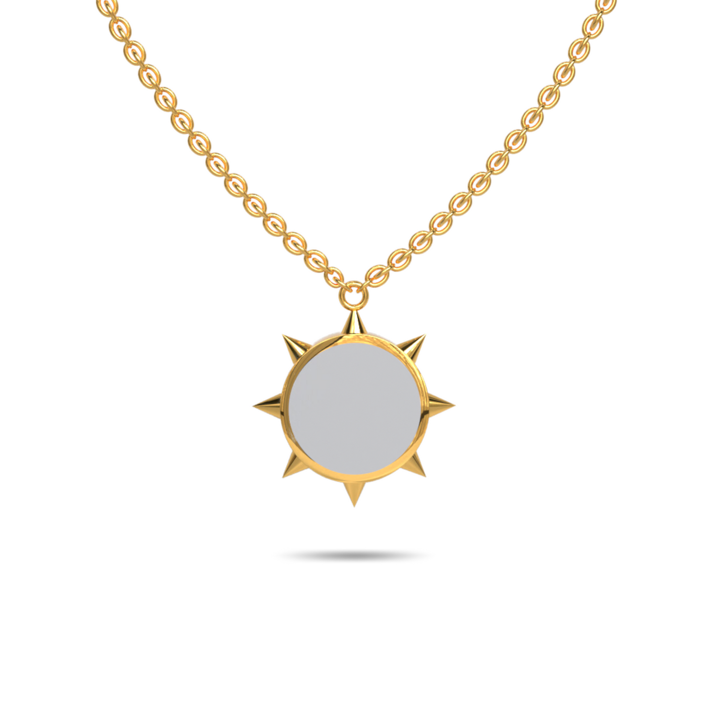Rebel Single Motif Reversible Necklace in White Cloud | 18K Gold