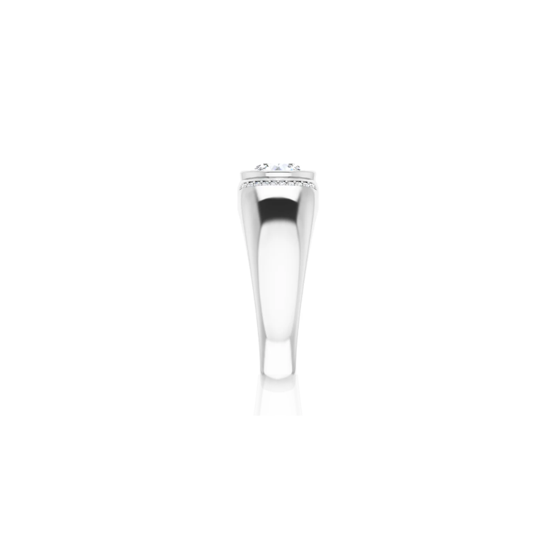 Wide Band | Half Halo | Diamond Wedding Ring