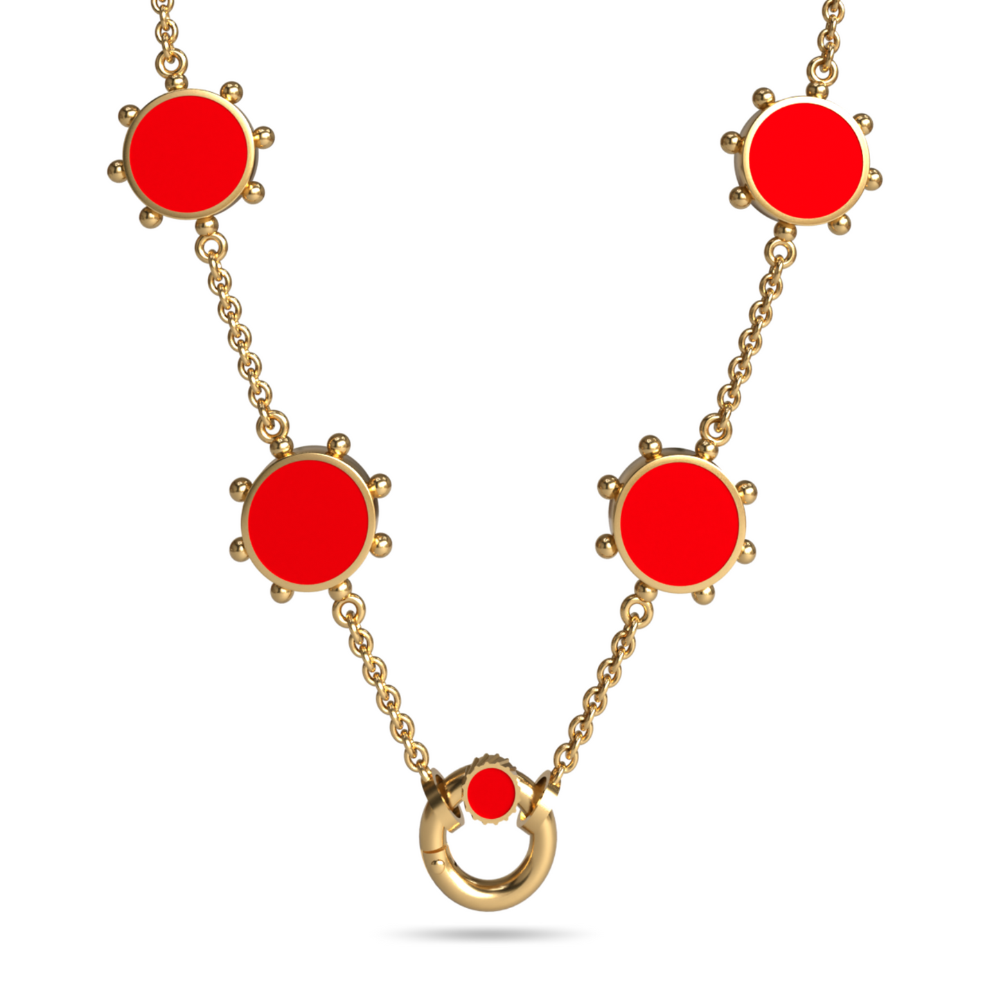 Orbit Reversible 4 Motif Necklace with Screw Clasp | 18K Gold