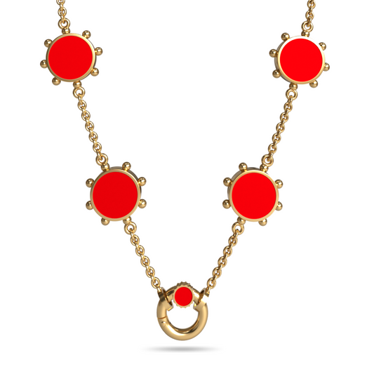 Orbit Reversible 4 Motif Necklace with Screw Clasp | 18K Gold