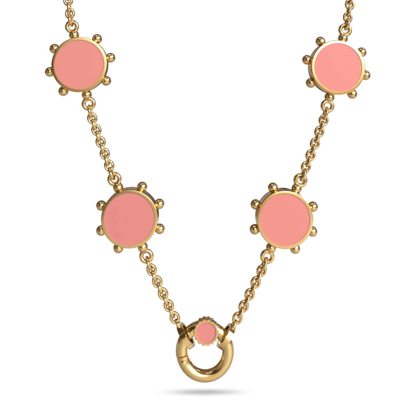 Orbit Reversible 4 Motif Necklace with Screw Clasp | 18K Gold