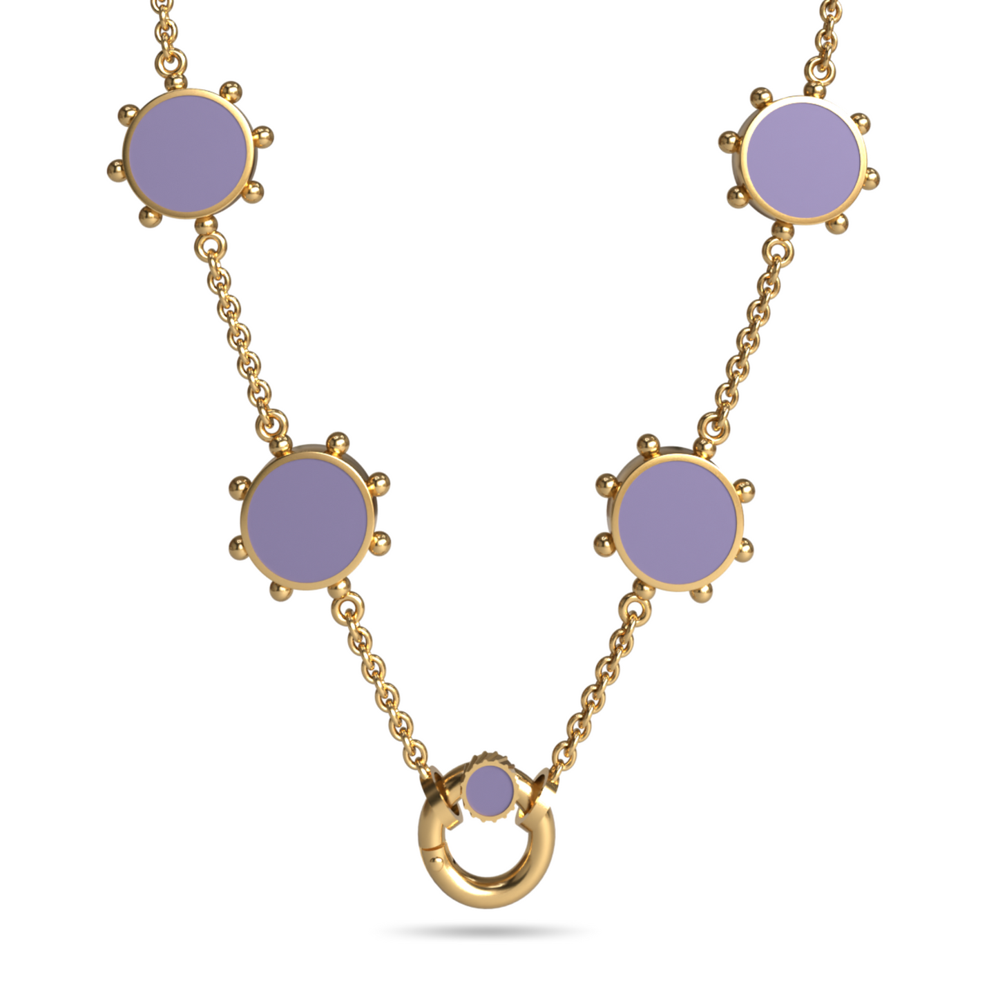 Orbit Reversible 4 Motif Necklace with Screw Clasp | 18K Gold