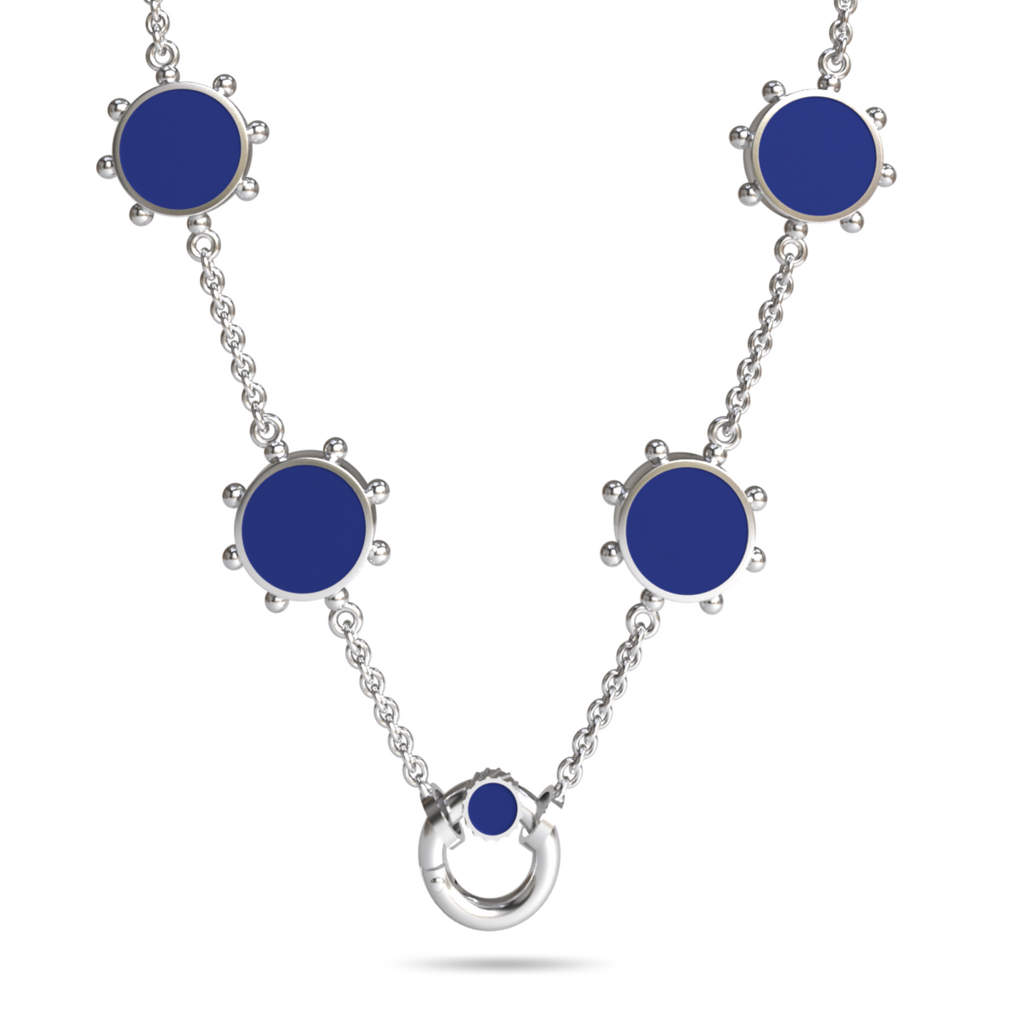 Orbit Reversible 4 Motif Necklace with Screw Clasp | Sterling Silver