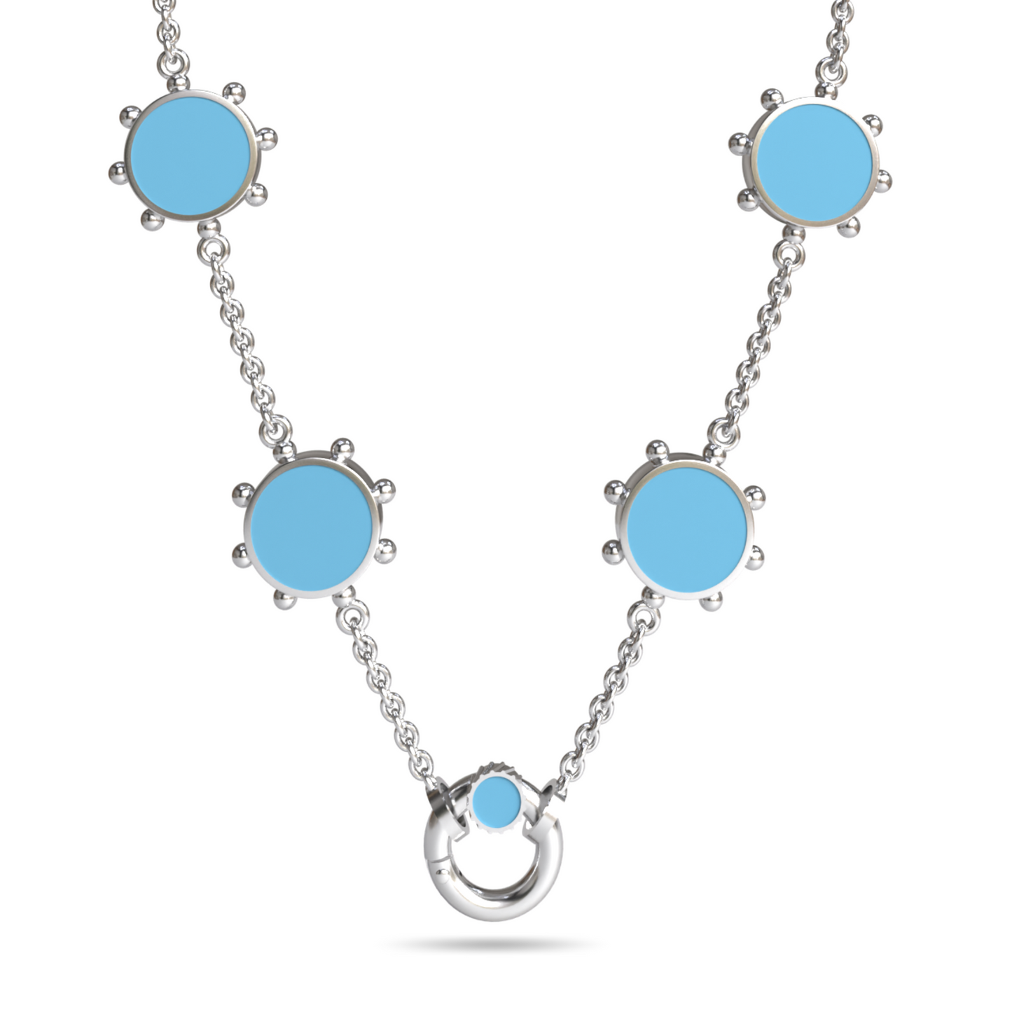 Orbit Reversible 4 Motif Necklace with Screw Clasp | Sterling Silver