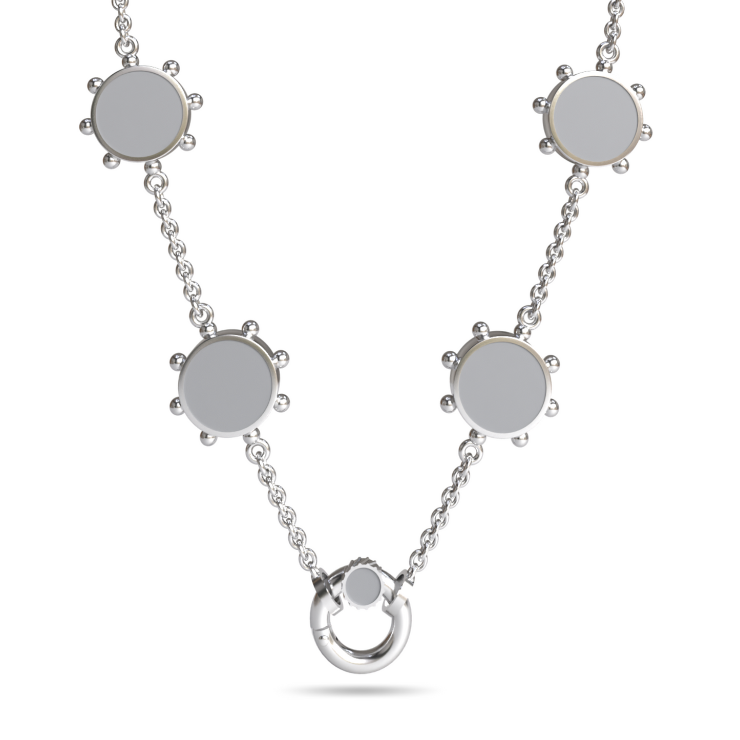 Orbit Reversible 4 Motif Necklace with Screw Clasp | Sterling Silver
