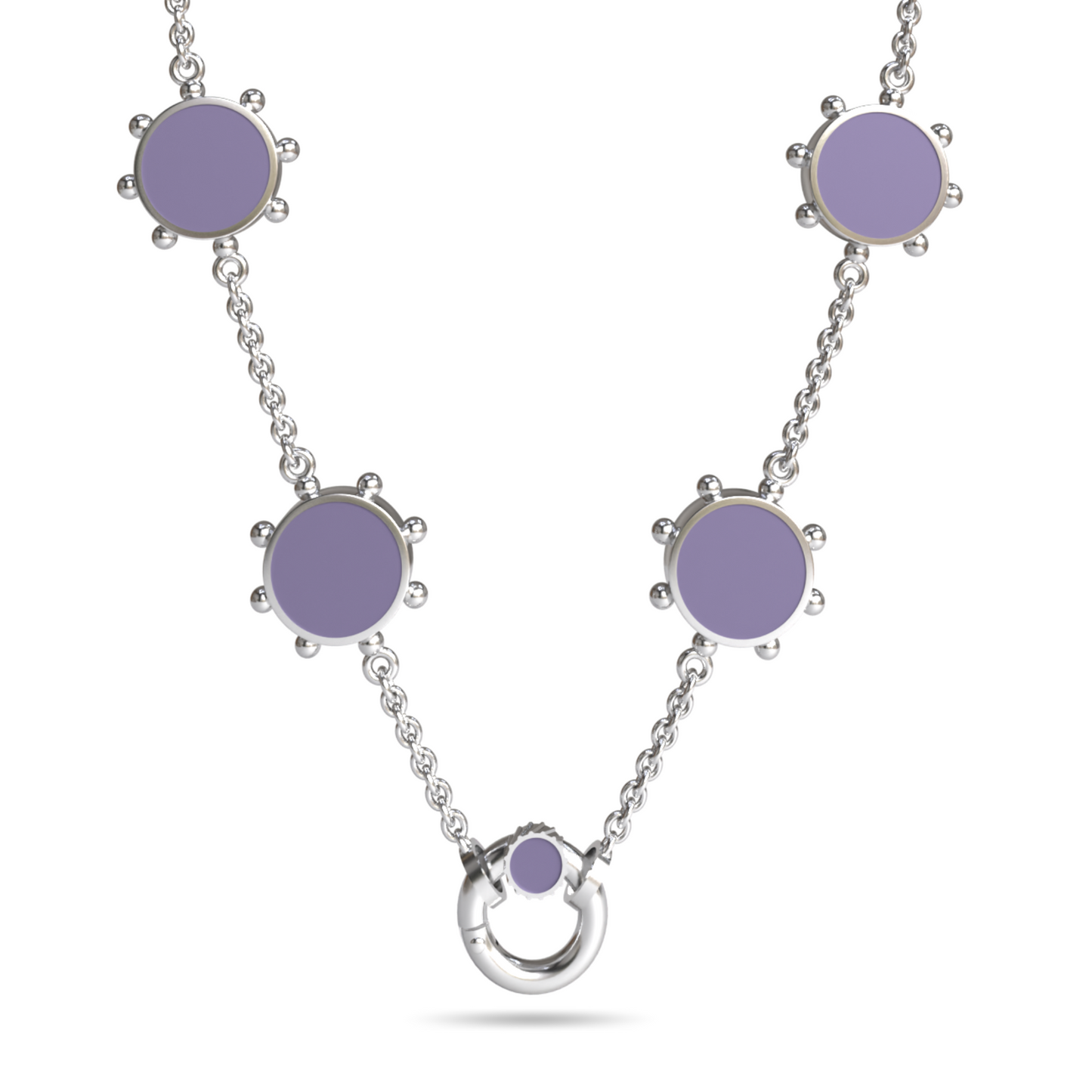 Orbit Reversible 4 Motif Necklace with Screw Clasp | Sterling Silver