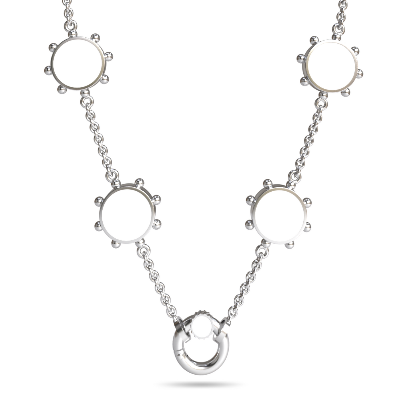 Orbit Reversible 4 Motif Necklace with Screw Clasp | Sterling Silver