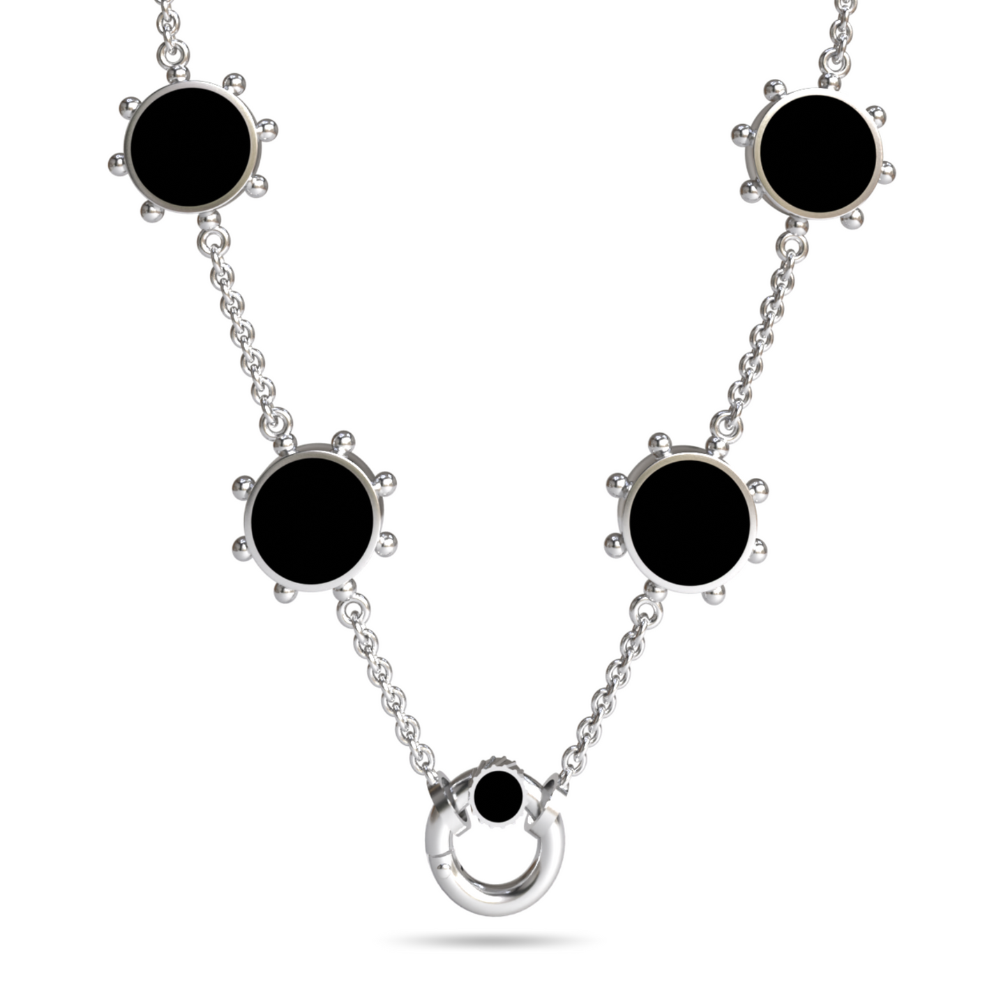 Orbit Reversible 4 Motif Necklace with Screw Clasp | Sterling Silver