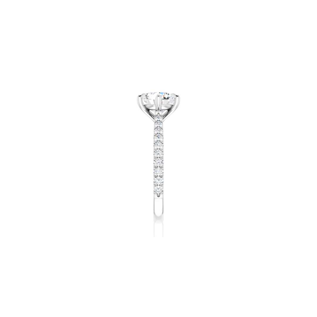 Cathedral | 6 Prong | Diamond Shank Engagement Ring