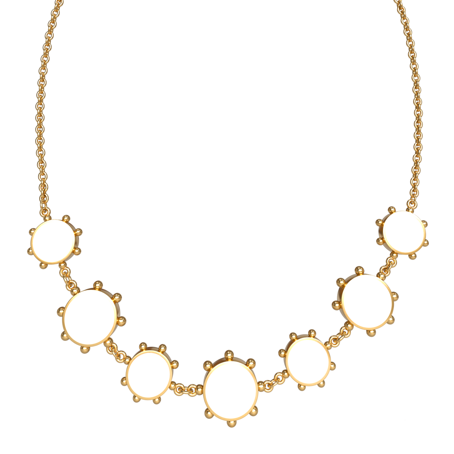 Orbit Reversible Alternating 7 Motif Necklace | 18K Gold