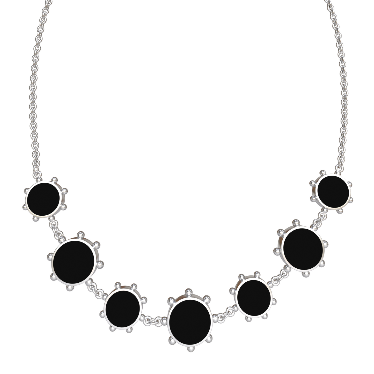 Orbit Reversible Alternating 7 Motif Necklace | Sterling Silver