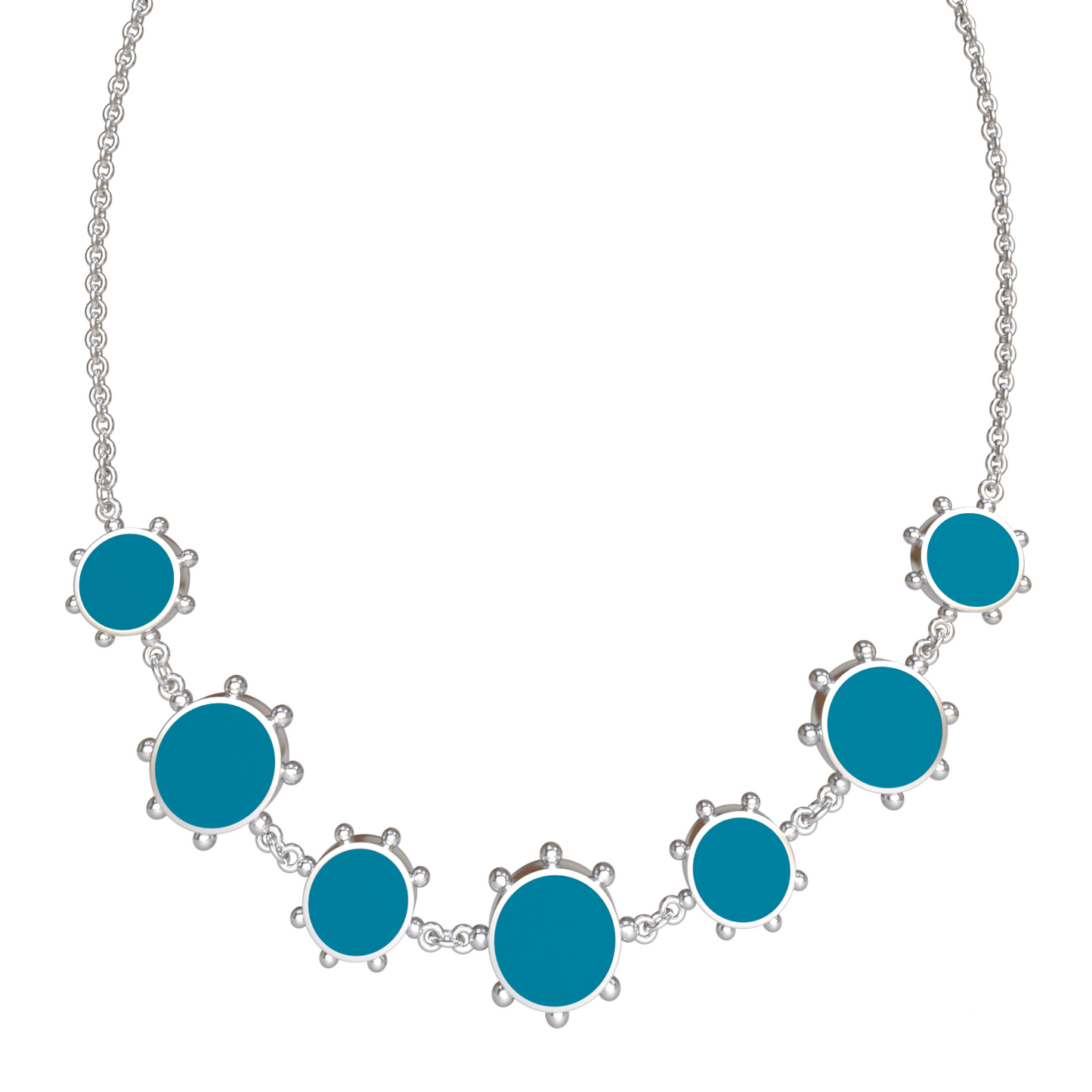 Orbit Reversible Alternating 7 Motif Necklace | Sterling Silver