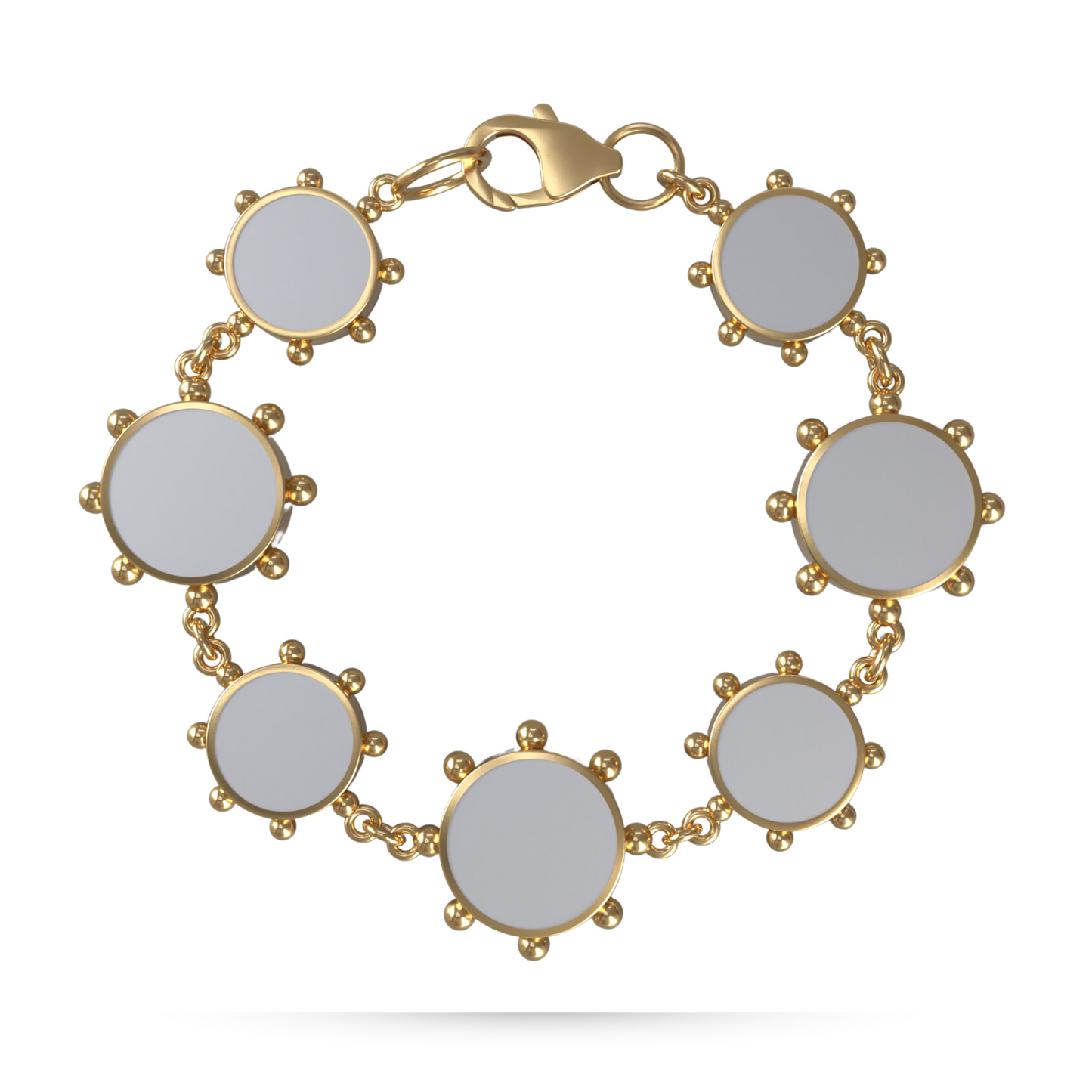 Orbit Reversible Alternating Motif Bracelet in White Cloud | 18K Gold